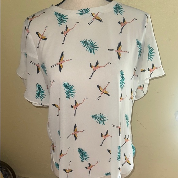 LOFT| Flutter Sleeve Print Blouse - Picture 5 of 8